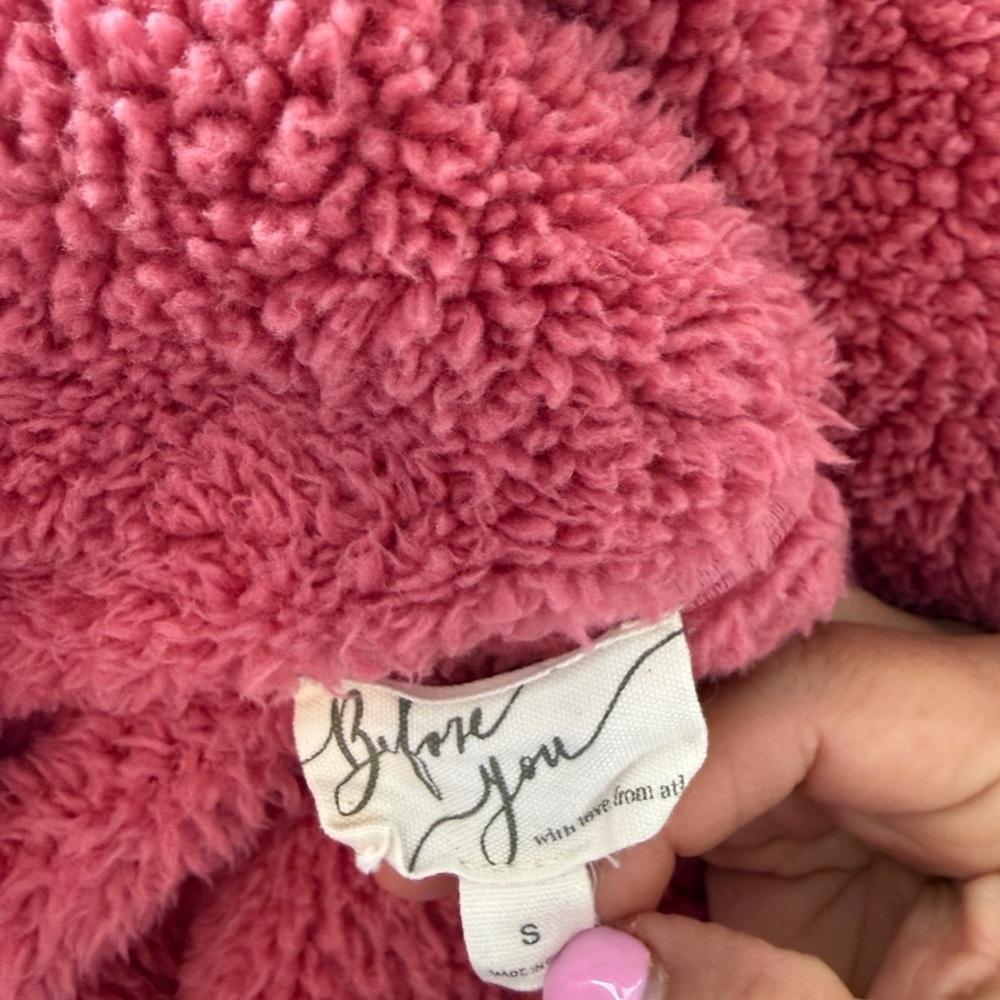 Before You Size S Cozy Pink Fleece Pullover - Picture 8 of 12